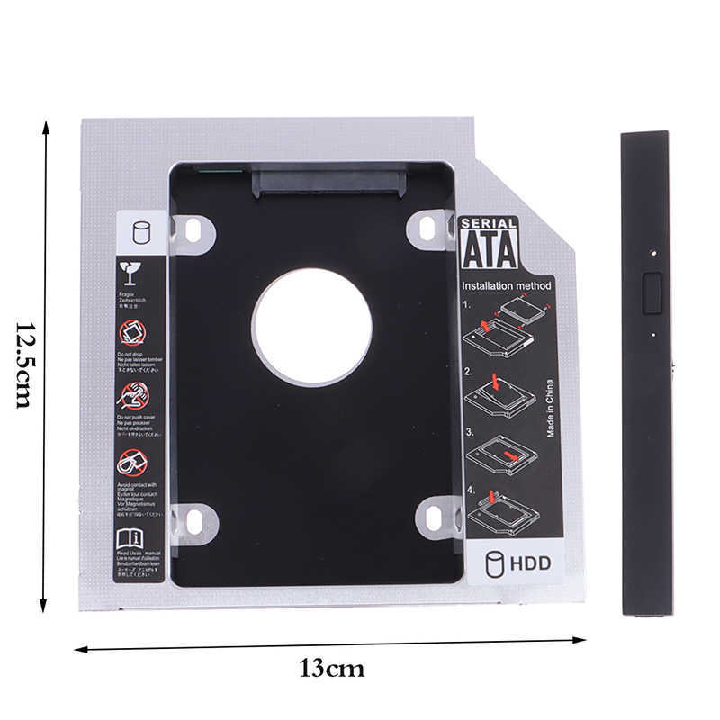 Hot Universal 2nd SATA vers HDD Caddy 9.5mm pour ordinateur portable ODD Optibay 9mm Nclosure Bay SSD Case Disque dur