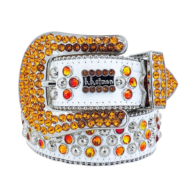 2023 Diseñador de moda Bb Simon Cinturones para hombres Mujeres Cinturón de diamante brillante Negro blanco multicolor con pedrería bling como cumpleaños C238e