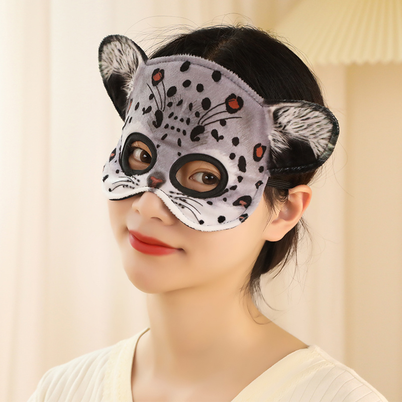 pour Halloween Noël Drôle Masque Poupées Simulation En Peluche Tigre Aigle Léopard Chat Animal Masques Pour Les Yeux Cosplay Fête Cadeau