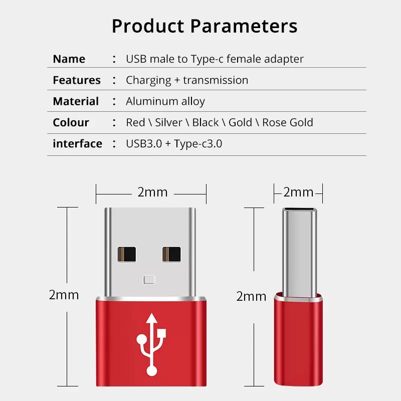 Adattatore LAN USB 3.0 Tipo C A USB maschio Convertitore Caricatore dati Convertitore telefono Samsung Huawei Xiaomi Android