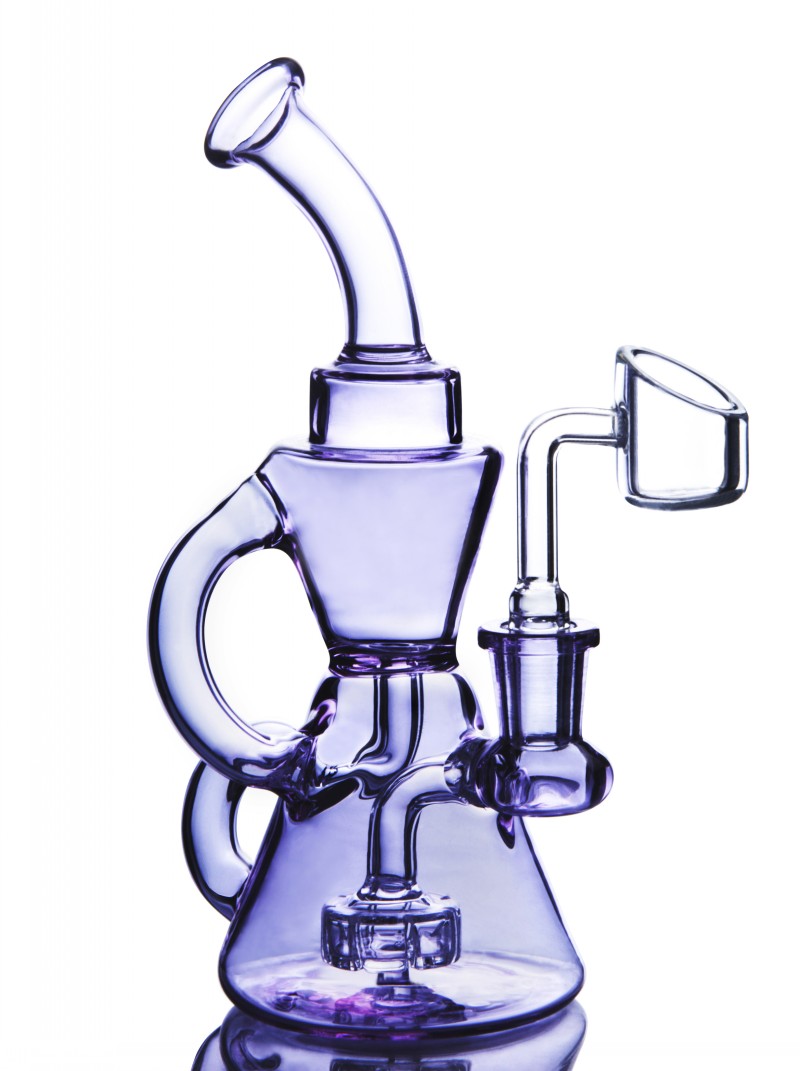 20cm Tall Klein Recycler oil Rigs Hookahs Glass Water Bongs Smoking Glass Pipe Beaker Base Dab Bong With 14mm Banger