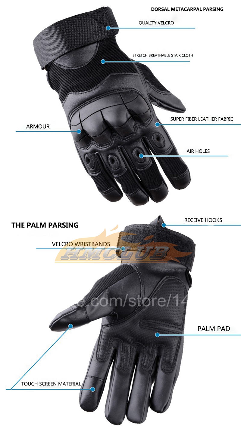 ST898 Luckybobi Moto Gants Écran Tactile En Cuir Motocross Moto Biker Racing Voiture Équitation Mécanique Plein Doigt Gant Hommes