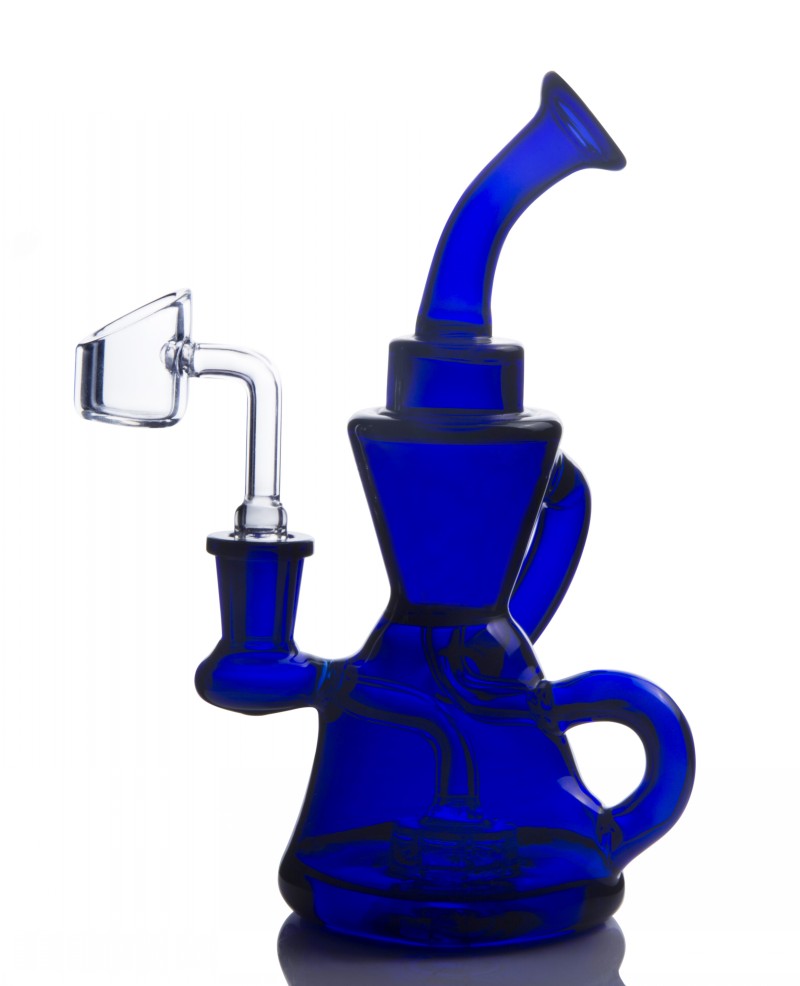 20 cm hoge Klein Recycler Oil Rigs Hookahs Glass Water Bongs Rookglaspijp beker Basis Dab Bong met 14 mm Banger