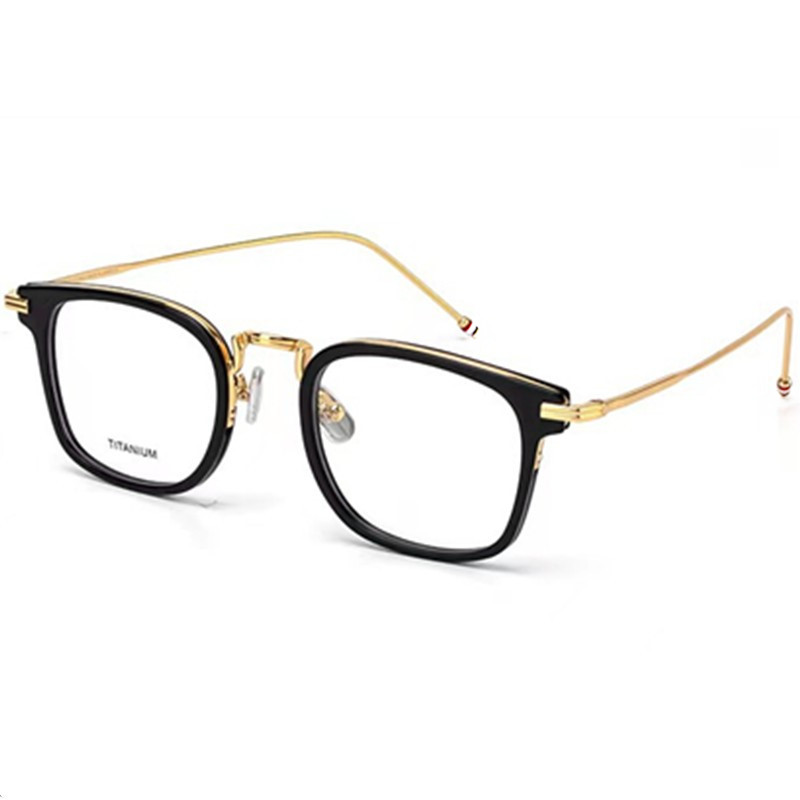 Fashion quality Unisex Square Bigrim Frame Glasses 49-23-145 Lightweight Optical Fullrim apron titanium for Prescription Eyewear Goggle fullset desig case
