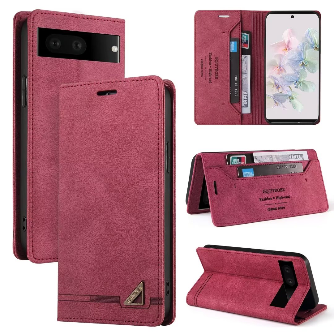 Coques de téléphone pour Google Pixel 8 7 6 6A Pro Luxury Fashion Wallet Retro PU Leather TPU Case