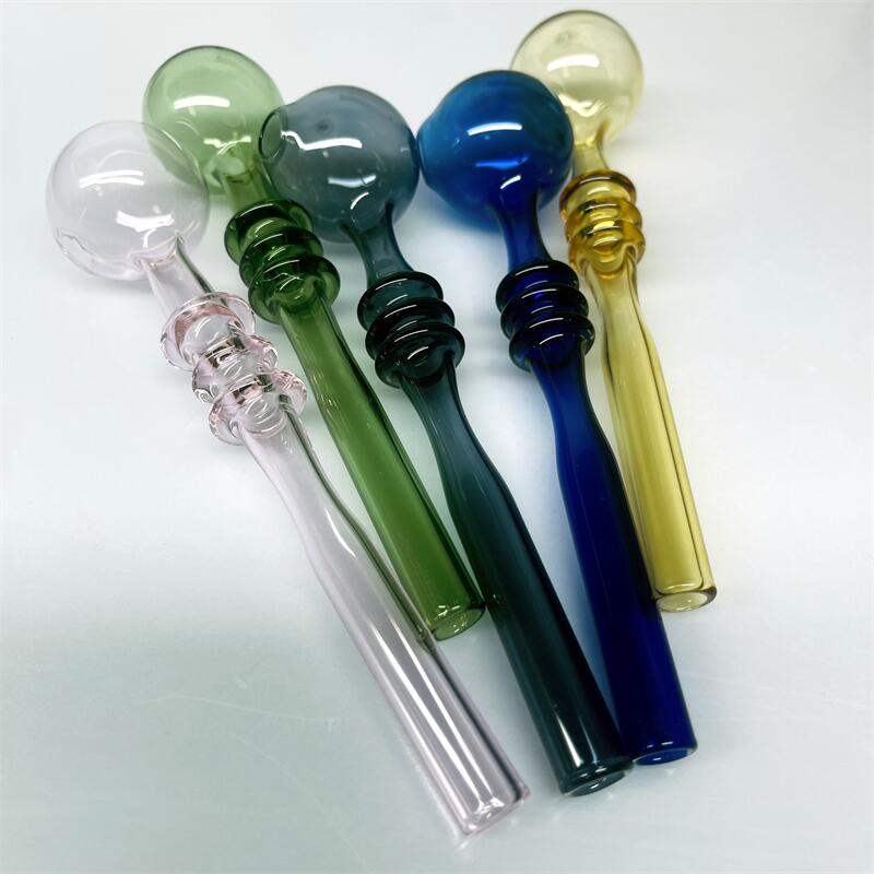 Correo de aceite Pipes grandes Tubo de vidrio Cañas de fumar Tubas de fumar 14 cm 30 mm Bola transparente/colorida