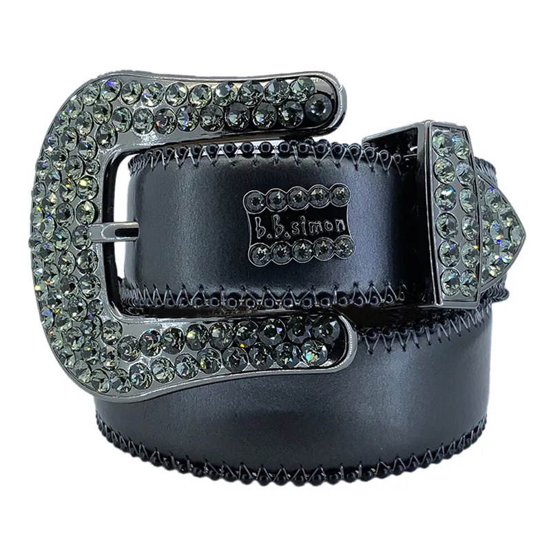 2023 Diseñador de moda Bb Simon Cinturones para hombres Mujeres Cinturón de diamante brillante Negro blanco multicolor con pedrería bling como cumpleaños C238e