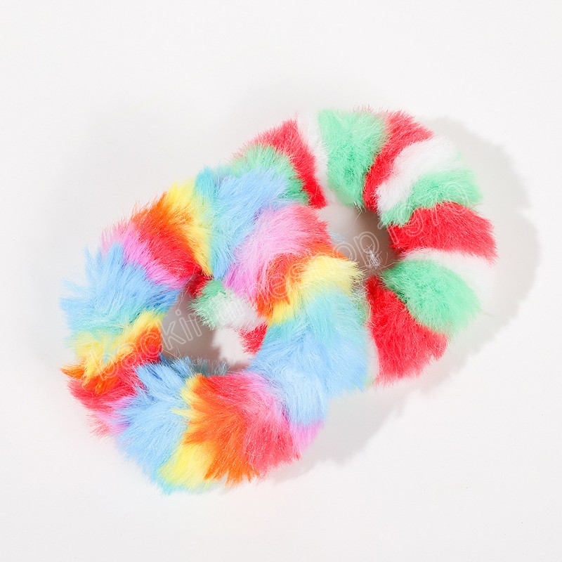 Winter Elastische haarband Scrunchie Soft Faux Fur Women Girls Ponytai Holder Hair Rope Rubberen bands Hoofdkleding Haaraccessoires