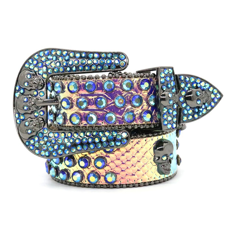 2023 Designer BB Simon Skull Skull For Men Women Femmes Shiny Diamond Belt Black Blue rouge multicolour avec des strass bling comme anniversaire 2237