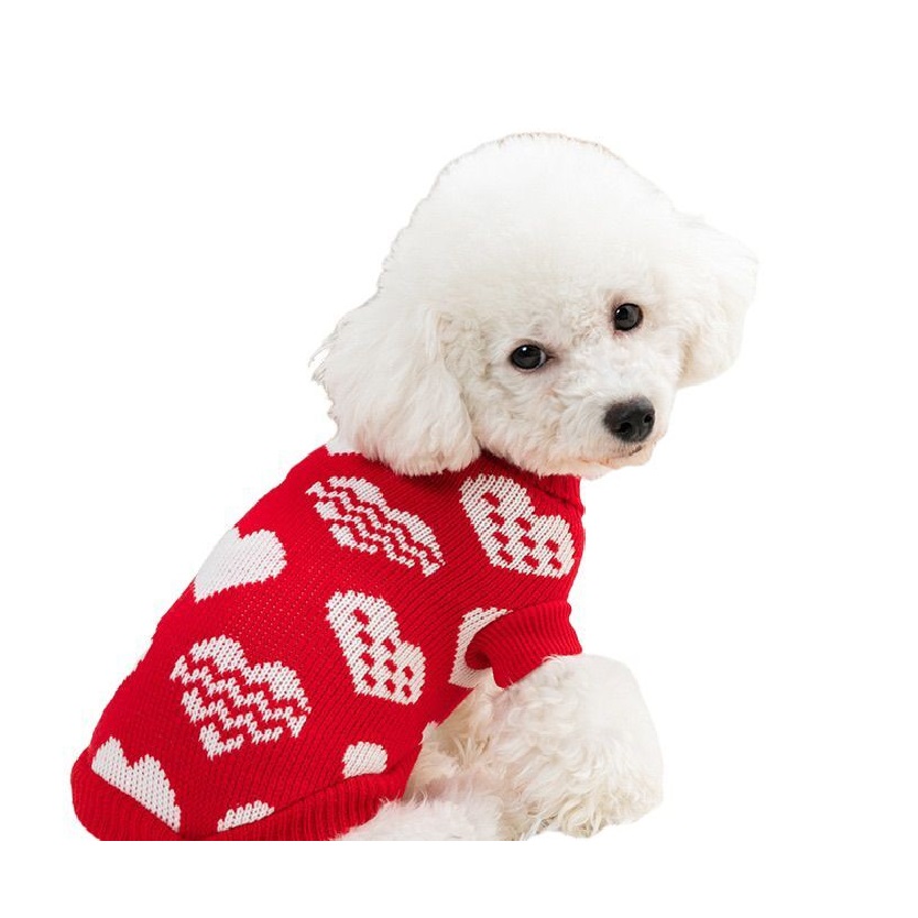 Dog Apparel Warm Cat Clothes Winter Sweater Cartoon Print Pet Clothing Knitting Costume Coat for Puppy Small Pets Clothes XS-XXL