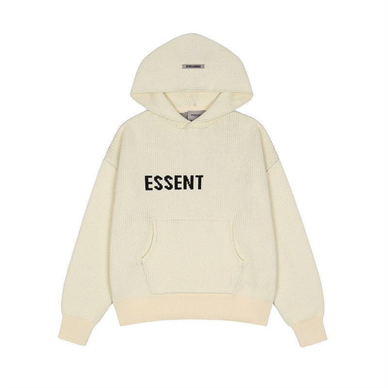 Męskie swetry Double Knit High Street Letter Logo Hoodie Sweater Para Fall and Winter Pullover Top Trend 100% Bawełny Zaawansowany kolor