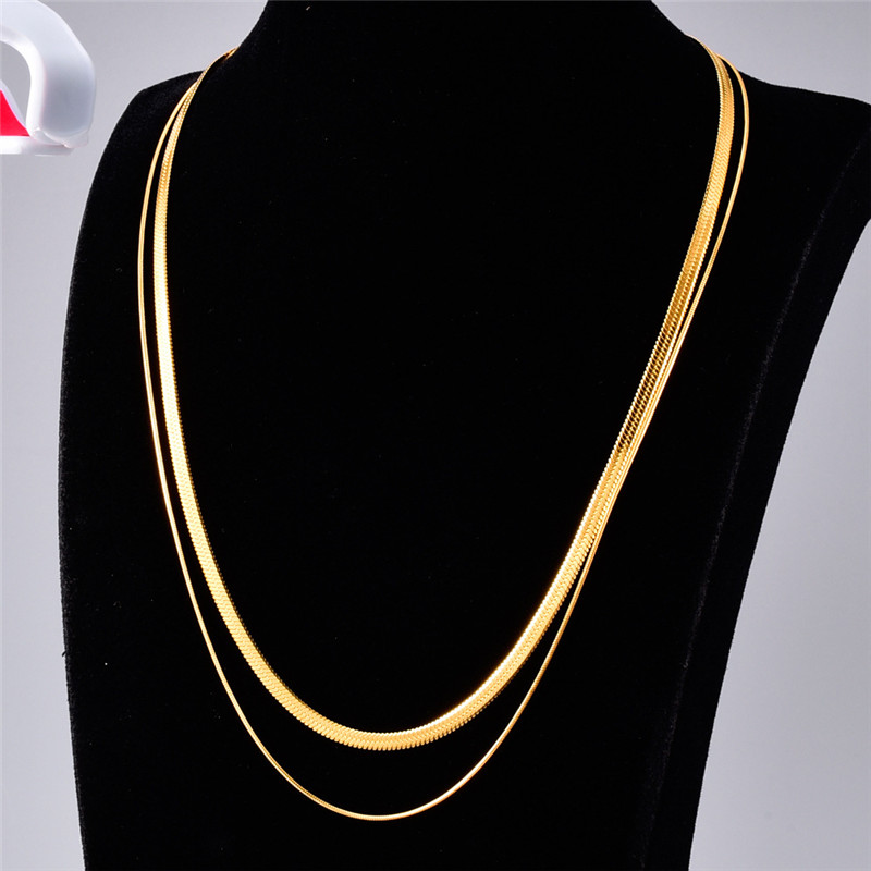 Punk 316L acciaio al titanio catena d'oro collana di design donna 18k doppio serpente catene a maglie girocollo donna collane corte in argento moda gioielli hip hop amico regalo