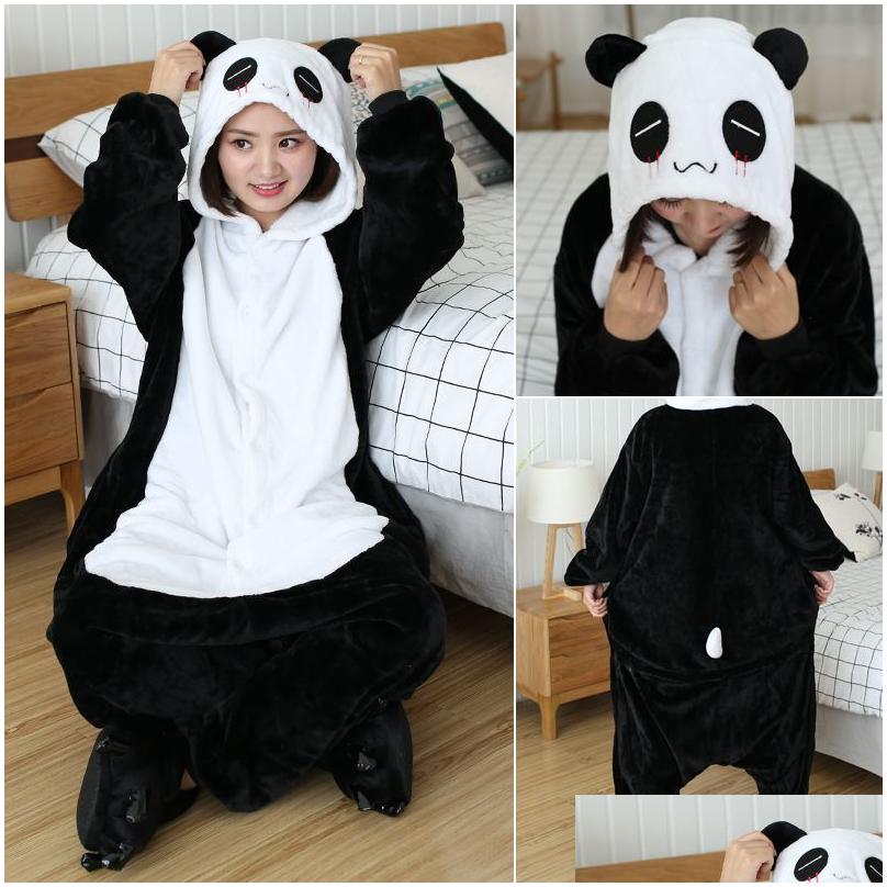 Pamas Enfants Kigurumi ONSESES ENFANTS ANIMAL SORGNES ANIMALES COSSIE COSSIE PANDA SEMBLAGES GARMES GROUPES COSTUME COSTUME PIJAMAS DRO DHE9J