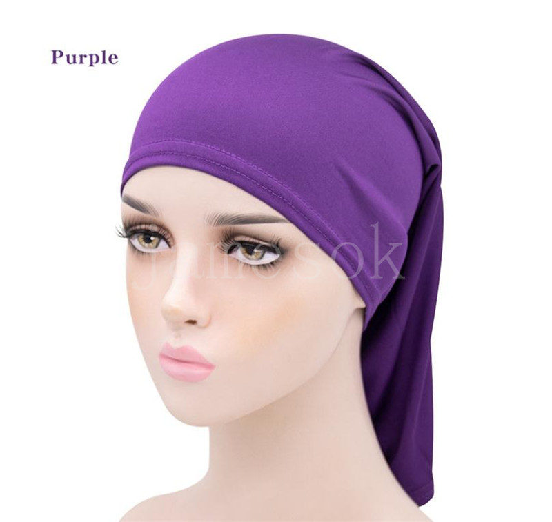 Man Womans Spandex Dreadlock Hat Under Scarf Hijab Tube Turban Solid Color Headgear Stretch Lock Horror Hat de921