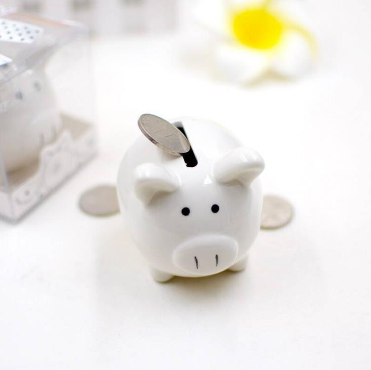 Feest gunsten kinderen kind geschenk bruiloft geschenken keramische varken varkens piggy bank munt bankdecoratie opslag sparen kan tanks witte SN490