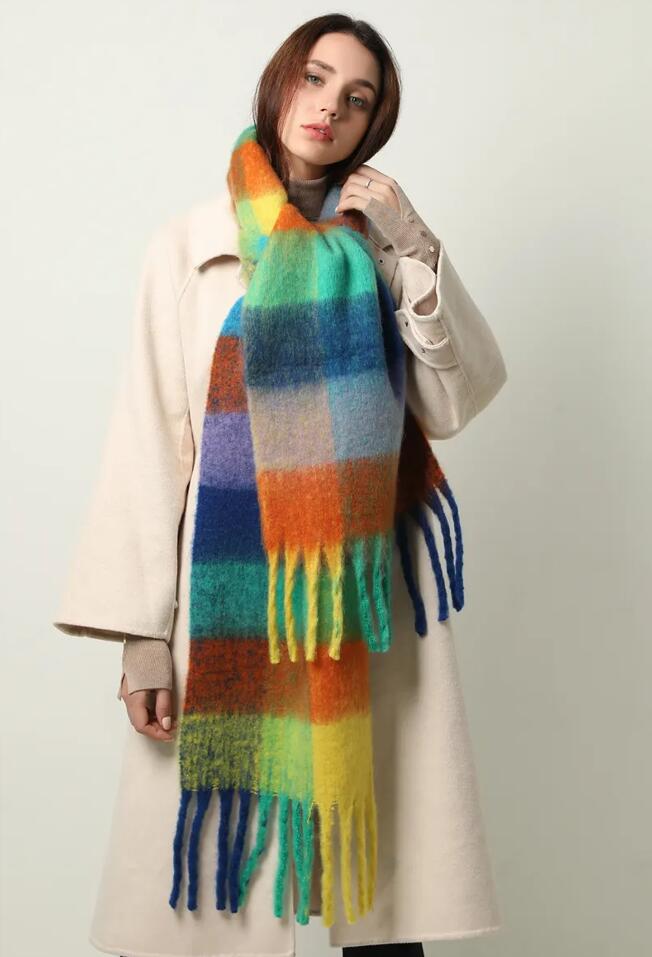scarf designer scarf mens winter scarfs woman Cashmere soft thick fashion luxury Scarves Classic Check Big Plaid Shawls Medium Length Versatile Warm neckerchiefs