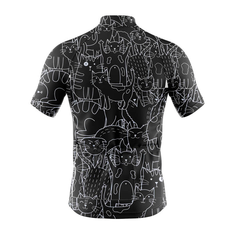 Maglia da ciclismo estiva da uomo Mountain Bike Spandex Uniformi Team MTB Abbigliamento da bicicletta Maniche da indossare Maglia da ciclismo Black Cat Shirt