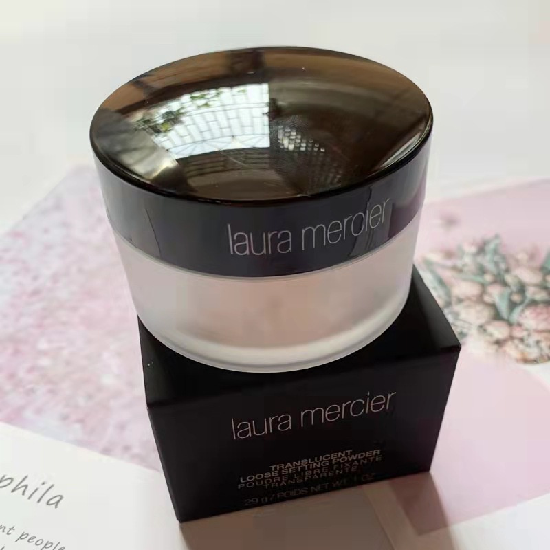 Base Laura Mercier, polvo fijador suelto, maquillaje en polvo, corrector iluminador de poros mínimos