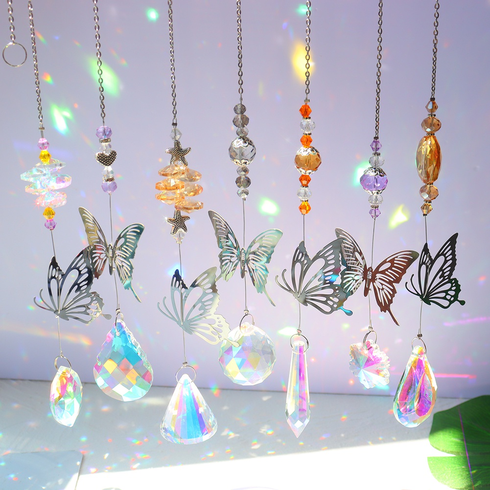 Crystal Windchimes Sunlight Łapanie wiszące wisiorki lekkie łapacz biżuterii wiatrowe do domu okno ogrodowe