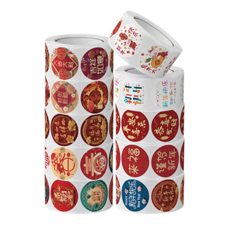 Autocollants Fu chinois 500, étiquettes autocollantes de bonne année, lapin de dessin animé, pour sceau d'enveloppe, cadeaux de fête, décoration de vacances, 2023 pièces