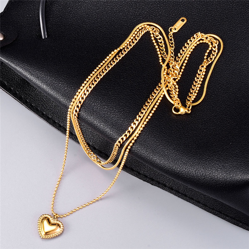 Jóias de hip hop 316L Titanium Steel Designer Colar Woman Woman Three Camadas Chain Chain Chain Pingente 18K Punk Punk Moda Feminina Colares de Cara