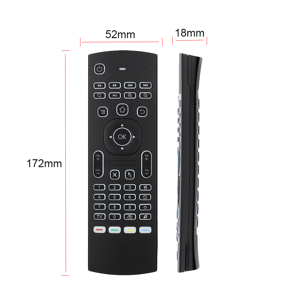 MX3 Air Mouse Voice Backlight Remote Control 2.4G RF tr￥dl￶st tangentbord f￶r Android TV -l￥da x96 x4 H96