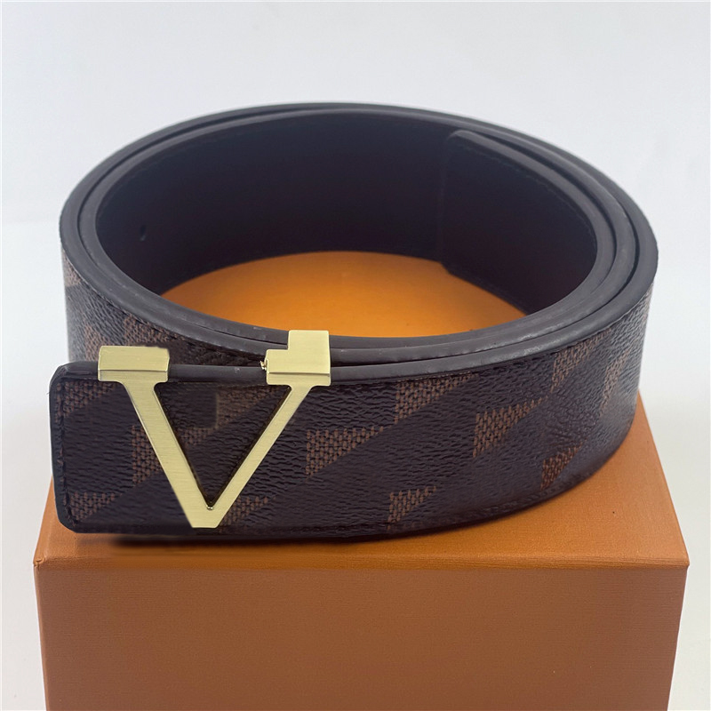 Belts Designer Belt Fashion luxury plaid presbyopia striped leather men's and women's belts 3 8cm wide with box AAA249S