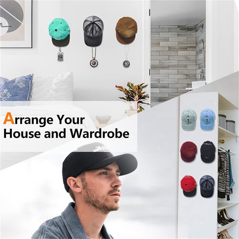 Multifunction Hat Storage Holder Rack Baseball Cap Hooks Wall Mounted Hanging Casual Hat Organizer Home Storage Accessories LX5336