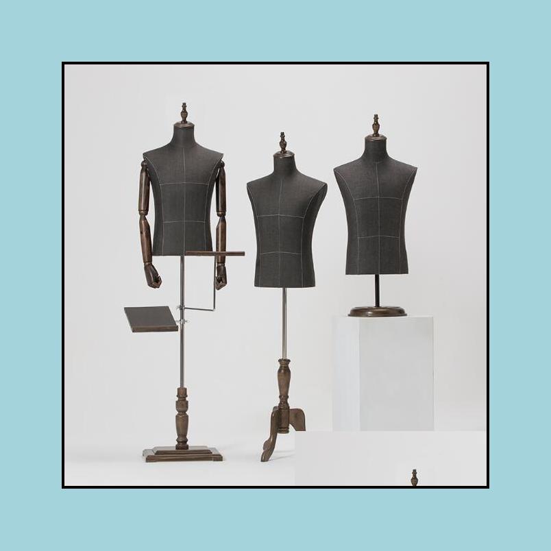 Mannequin 2stile manlig kropp halv längd modell kostym byxor rack display klädbutik trä das justerbar höjd en paj drop de310c
