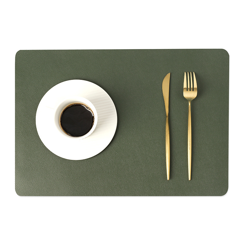 Dubbele laag faux lederen matten vaste pu placemat gemakkelijk te reinigen en vlekken resistent eettafel decor