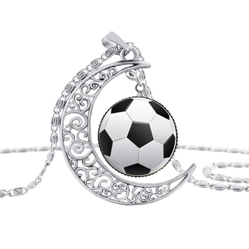 Moon Gem Necklaces Creative Basketball Baseball Football Sports Pendant Necklace Fashion Accessories