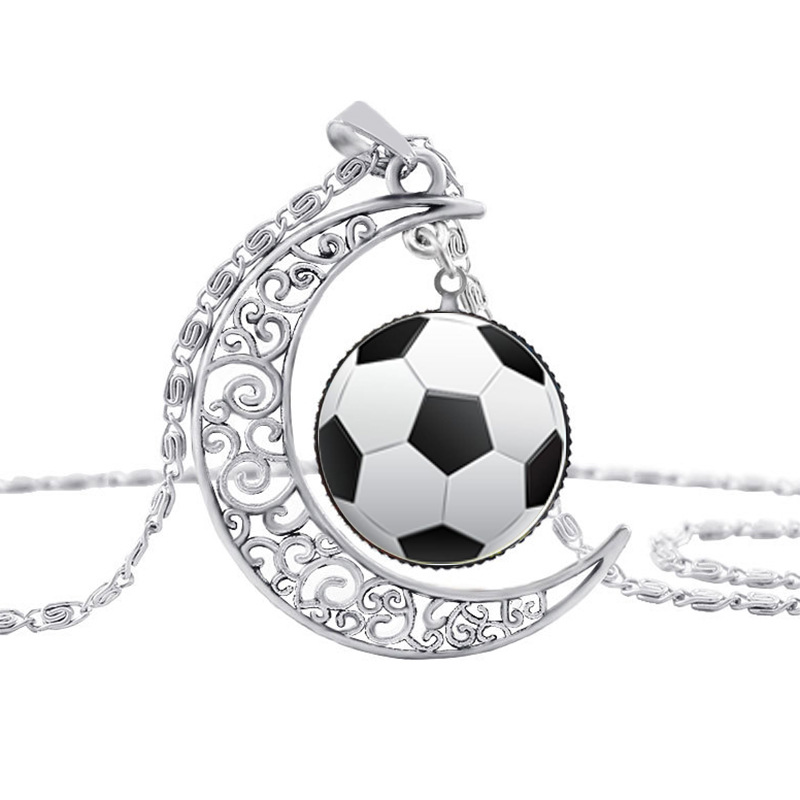 Moon Gem Halsband Creative Basketball Baseball Football Sports Pendant Necklace Fashion Accessories