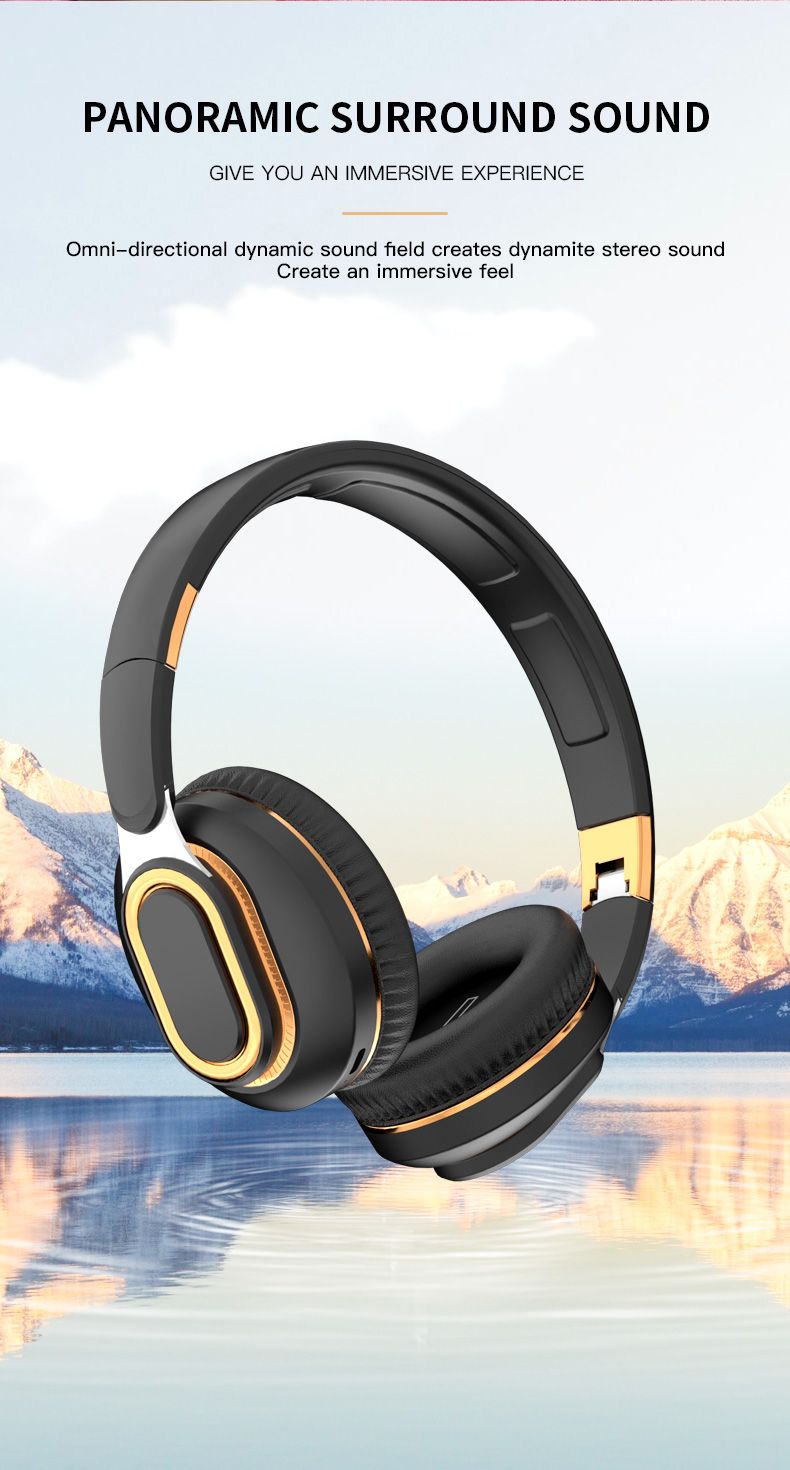 H7 Wireless hörlurar Bluetooth Earphones Deep Bass Headset Hifi Sound Foldbar Over Ear Helmet for Music Sport Lover