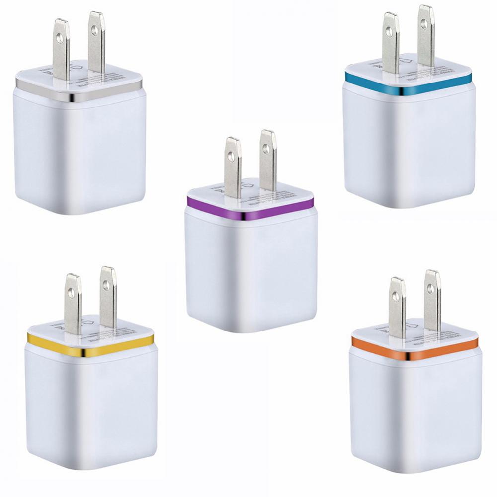 Carregador de parede doméstico universal 2.1A Portas duplas Adaptador de energia CA USB US Plug Carregadores de tablet para iphone 11 12 samsung huawei Android telefone Carregamento rápido