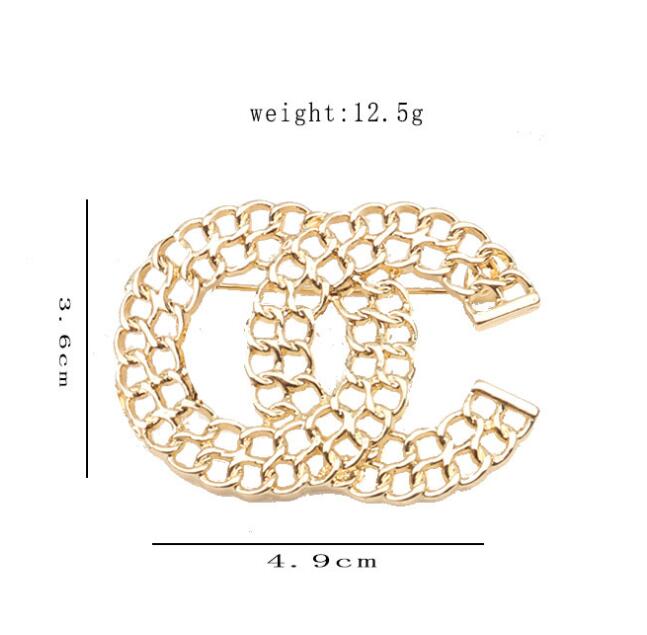 20style Brand Designer C Double Letter Brooches Women Luxury Rhinestone Crystal Pearl Brooch Suit Laple Pin Metal Fashion Jewelry 314x