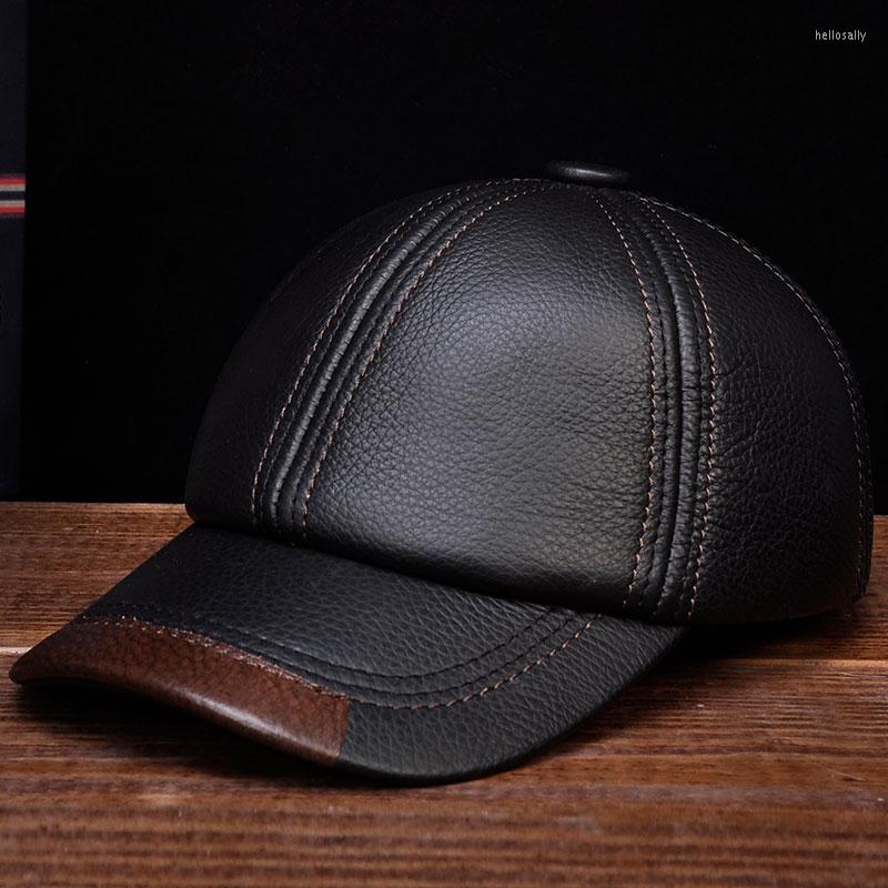 Casquettes de baseball HL100 Aorice marque véritable peau de vache en cuir chapeaux de baseball hommes véritable casquette Hat323J