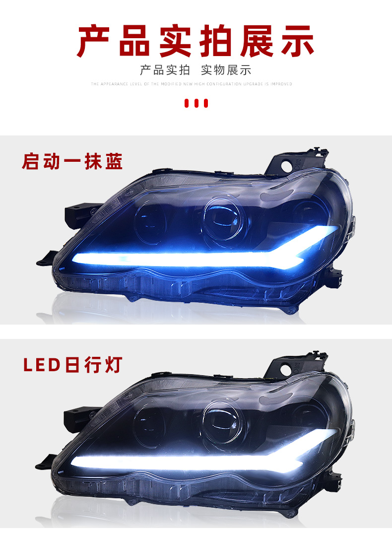 Assemblage de phares de voiture clignotant bleu DRL démarrage Animation feux de jour pour Toyota Reiz Mark X phare LED lampe avant