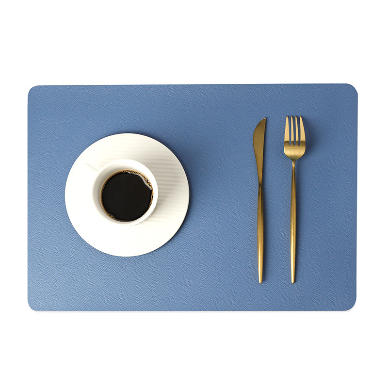Dubbelskikt faux l￤dermattor solida pu placemat l￤tt att reng￶ra v￤rme och fl￤ckbest￤ndig matbordsdekor