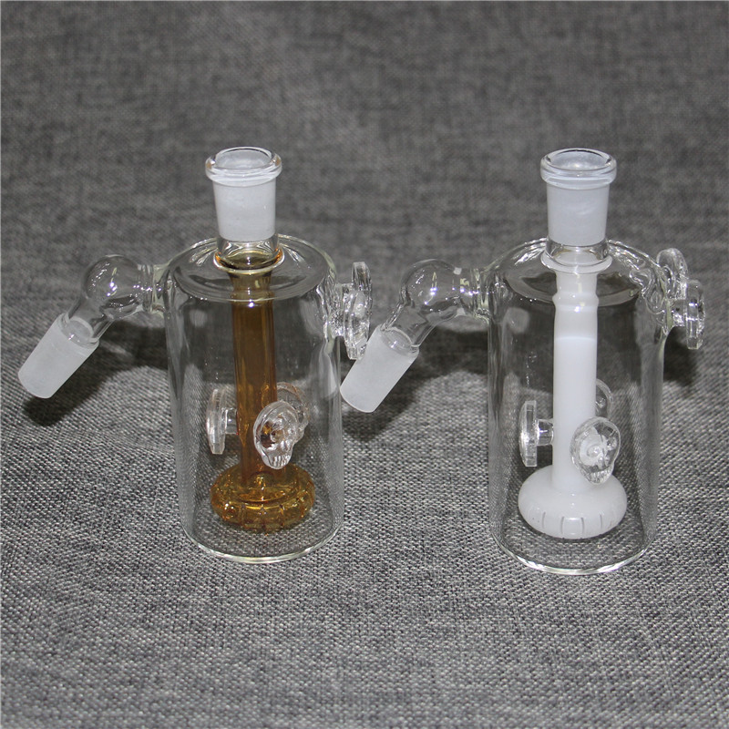 Liten Ash Catcher 14mm tjockt glas Ashcatcher Percolator vatten bong rökning vattenrör för vattenpipa bongs