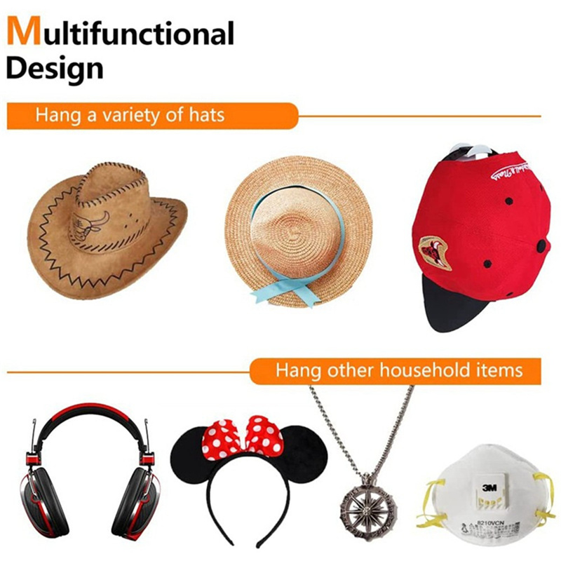 Multifonction Chapeau De Stockage Titulaire Rack Casquette De Baseball Crochets Mur Monté Suspendu Casual Chapeau Organisateur Accueil Stockage Accessoires LX5336