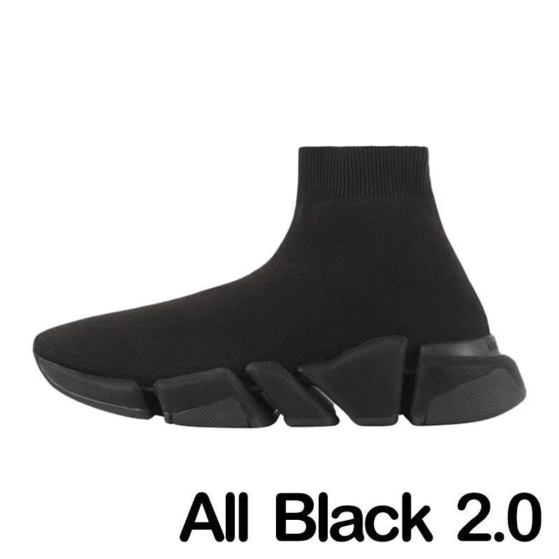 Chaussures de chaussettes de designer Paris Tricoting Mesh hommes Femmes Speed Runner Boots Boots High Platform Black White Slip on Triple-S Soft Casual Sneakers 36-47