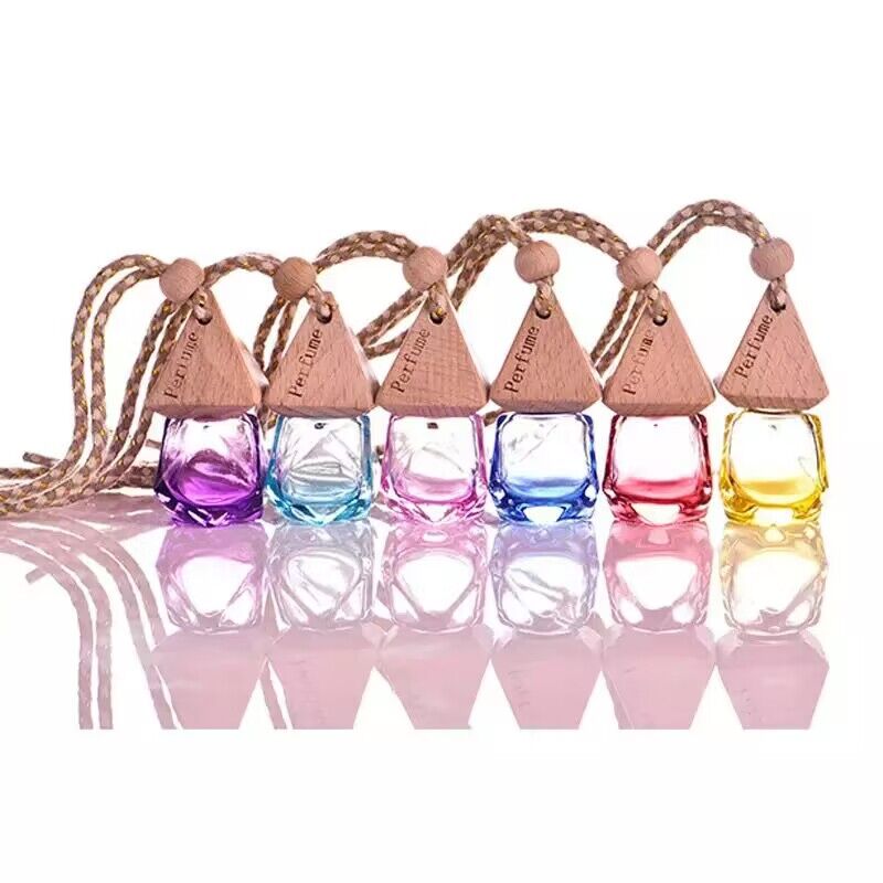 Refillable Compacts Colorful Car Air Freshener Perfume Bottle Aromatherapy Fragrance Essential Oil Diffuser Hanging Perfume Pendant Auto Ornaments