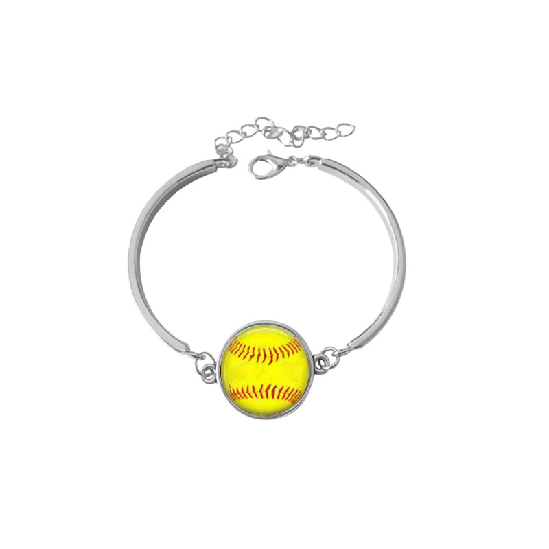 Bransoletka do piłki sportowej piłka nożna baseball metalowa bransoletka moda akcesoria