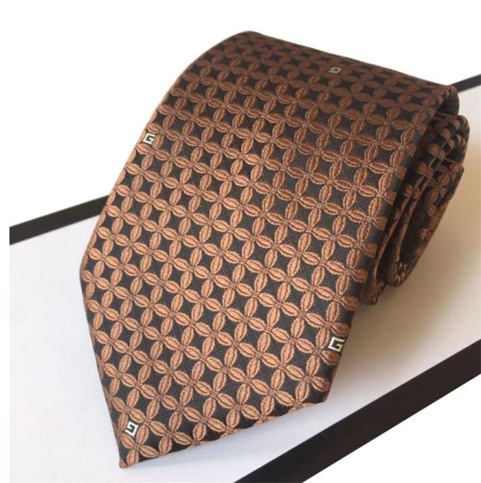 Heren 100% Silk Tie Jacquard garen geverfde stropdas Standaard merk Gift Box Packaging Business 2023305E