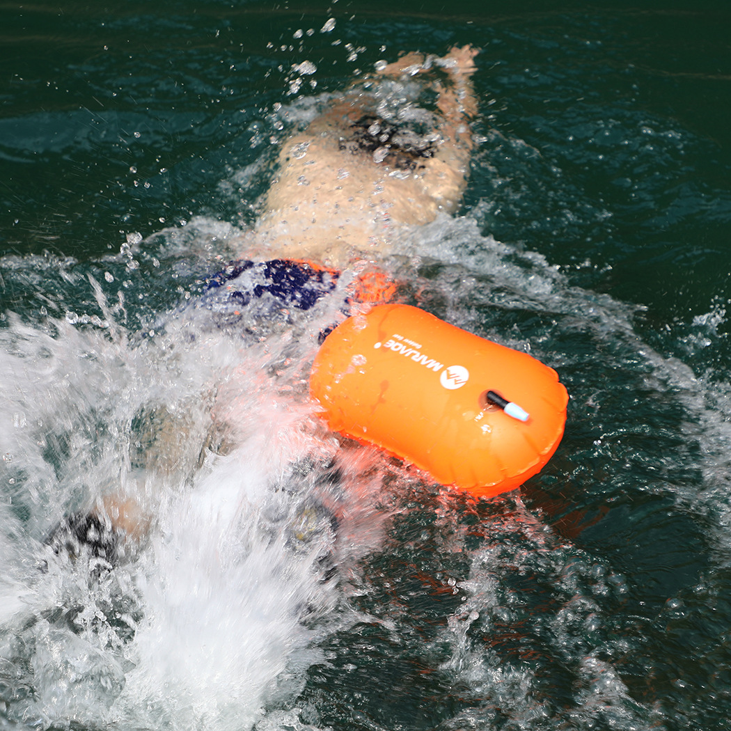 Bouée à bulles de natation haute visibilité flotteur de remorquage de natation pour les nageurs en eau libre triathlètes plongeurs dispositif de flottaison ceinture de taille