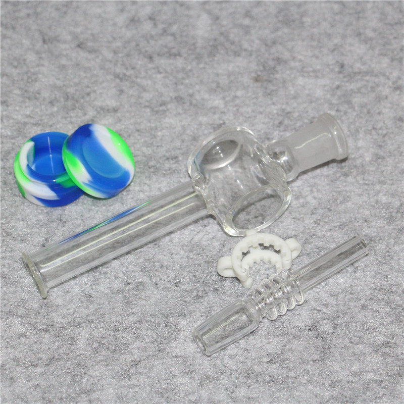 Nuovo tubo nettare in vetro narghilè con punte al quarzo da 10 mm 14 mm Keck Clip contenitore in silicone il fumo