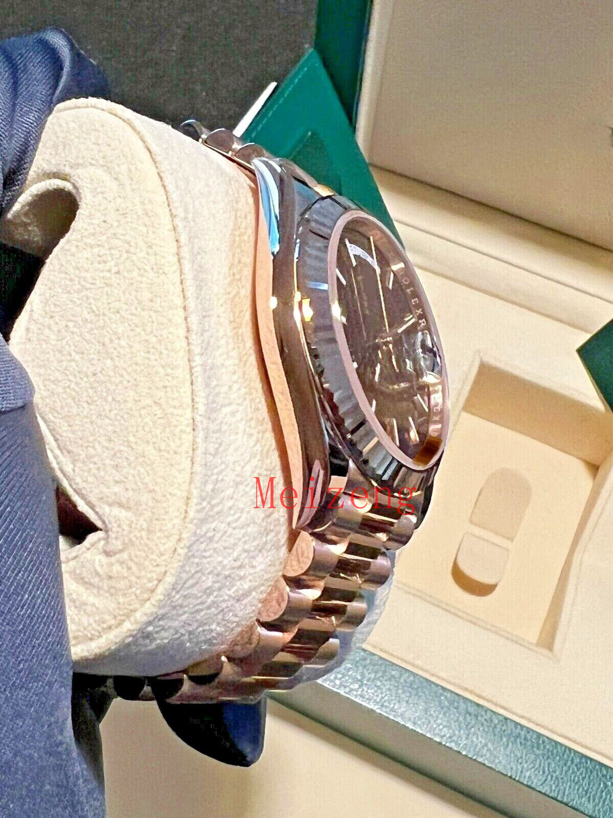 Luxury Wristwatch Day Date President 228235 18K Rose Gold Chocolate Motif Dial 40mm Menatic Watch-2237W
