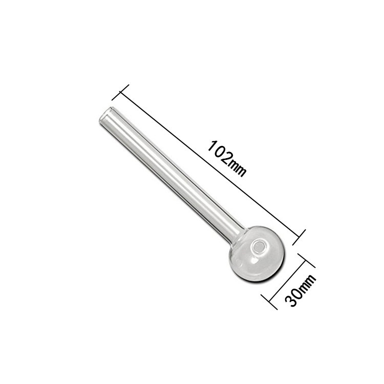 Tubi di fumo Cannuccia di vetro a testa tonda Tubo antideflagrante trasparente ad alta temperatura bevande in vetro borosilicato