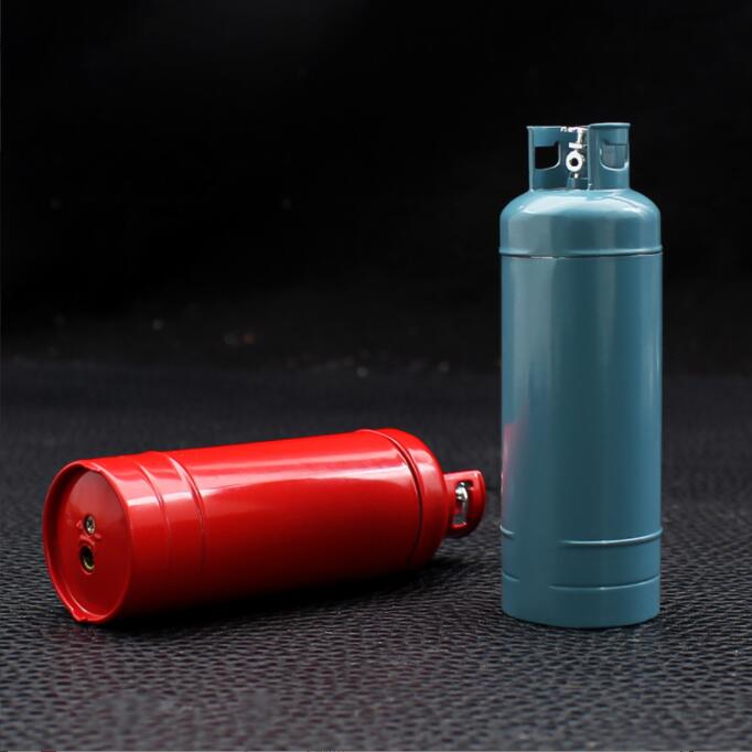 latest Gas Tank Shaped jet Lighter Inflatable No Gas Metal Cigar Butane Cigarette Lighters Smoking Tool Home Decoration