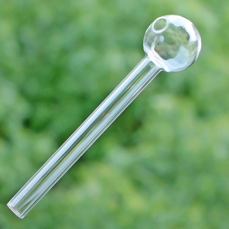 Tubi di fumo Cannuccia di vetro a testa tonda Tubo antideflagrante trasparente ad alta temperatura bevande in vetro borosilicato